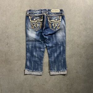Rock Revival Kai Capri Distressed Blue Jeans